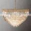 Retro Classic Odeon Multi-layer square Tier Luxury  Black Crystal Chandelier For Living Room Bedroom Ceiling Lighting