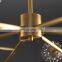 Modern 14'' Brass Hardware Boule Smoke Crystal Chandelier with Warm White Light for Kitchen Dining Bedroom Lighting Solutions