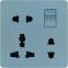 Grey Color 2gang 1way Wall Switch With Led Indicator