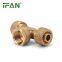 IFAN Manufacturer OEM PEX Brass Compression Fittings Female Tee T25×1F×25