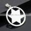 Hexagram pendant round stainless steel polishing process six-pointed star necklace