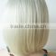 Most popular ombre grey Medium Straight lace front Synthetic bob Wig with fringe