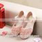 cute princess wholesale girls shoes sweet girl flower high heel flower shoes