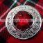 Scottish Piper Plaid Brooch With Red Stone In Chrome Finished Made Of Brass Material