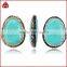 Natural tibetan turquoise beads with rhine stone cz paved on edged, green natural turquoise jewelry