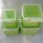 Four-piece square food storage container, BPA Free plastic food container POLK DOT Printing