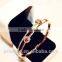 High Quality Double Round Full Rhinestone Bangle Crystal 18k Rose Gold Bracelet