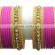 Indian Traditional With Crystal Stone Arrangement Bangle Set For Girls & Women