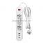 Euro German 3 gang socket outlet with switch multiple usb port surge protection