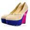 OEM ODM women fashion shoes suede leather wedge heels design wedges shoes 2016 spring