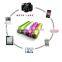Small circular column metal portable power bank 2600mah with lamp