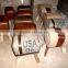 Canvas leather Industrial Stool in mango wood