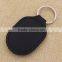 Easy deisgn black genuine / pu leather keychain with epoxy sticker for sale