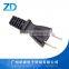 Flat power cord with plug socket
