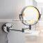 rotates 360 degrees foldable lighted makeup mirror, two-sided shaving mirror with light