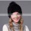 Top quality black and brown color winter knitted natural mink fur bomber hat