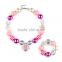 Baby Girl Colorful Bead Sweater Necklace Bracelet Set Children's Jewelry