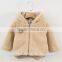 Lamb fleece hooded long sleeve padding jacket for kids