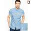 2015 Printed Mens Denim Shirts Short Male Slim Trendy Jeans Clothing (JXW815)
