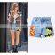 2016 Summer Fashion Women Denim Shorts Ladies Graffiti Printing Punk Style Fringed Hem Breasted High Waist Hip Hop Pants
