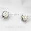 flower shape 925 silver girls fashion flat button freshwater pearl earring