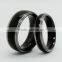 Fashion western wedding ring sets blue carbon fiber inlay couples wedding ring