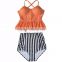 2016 New Bikinis Women High Waist Swimsuit Push Up Bikini Set Plus Size Swimwear Female Hem Top Beach Wear Bathing Suit