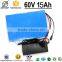 18650 PVC Case 60v 1500mah rechargeable lithium ion lithium-ion battery for Electric bike electric scooter