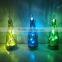 cute wine bottle candle holder with LED string lights
