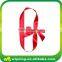 Red satin ribbon bow with elastic loop