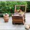 2015 wooden flower pots with wheels