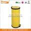 Round powder coating waste step bin with soft close lid