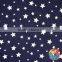 Fashion white stars printed on black cotton fabric printing african women dress fabric textile