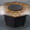 outdoor gas fire pit table with ceramic tiles with PE rattan for indoor and outdoors