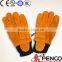 Cowhide fire-retardant cuffs smooth cold traffic control wear-resistant traffic police luminous gloves