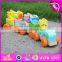 2015 Hot sale Wooden Blocks Train Set Toys Animal Vehicles Toys,Cute wooden animal blocks train toy,Pull Line Train Toy W04A066