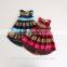 Kids clothing colorful girl party dress shiny satin appliqued printing dress