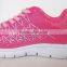 Cotton fabric lining material white outsole pink running shoes women