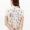2017 high quality ladies animal print cropped t shirts with back knot