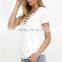 Women Short Sleeve Top Fashion Black Lace Up V Neck Print Striped Sleeve T-shirt