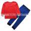 Wholesale long sleeves kids 100% cotton colorful pullover pajama set