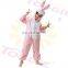 Lovely Pink Fleece Easter Bunny Suit Onesie Costume Bunny Jumpsuit for Kids