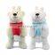 Customized Plush Bear Stuffed Backpacks with Blue Scarf