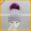 Fashion design custom knitted colour pom pom beanie hat
