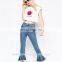 Girls fashion pure cotton cropped T-shirt with melon print