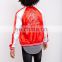 Customzied Latest fashion designs for autumn satin bomber/casual bomber jacket embroidered for OEM
