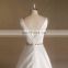 Elegant V-Neck Rhinestone Beaded Pleating A -line Wedding Dress