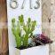 Powder coating white Modern Planter with House Number