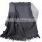 Hot Sale High Quality Solid Color Wholesale Wool Chunky Cotton Crochet Knit Throw Blanket For Winter