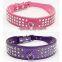 Three Rows Diamonds Pet Collar Leash Training Dog Pulling Rope Pet Neck Chain Pet Supplies
